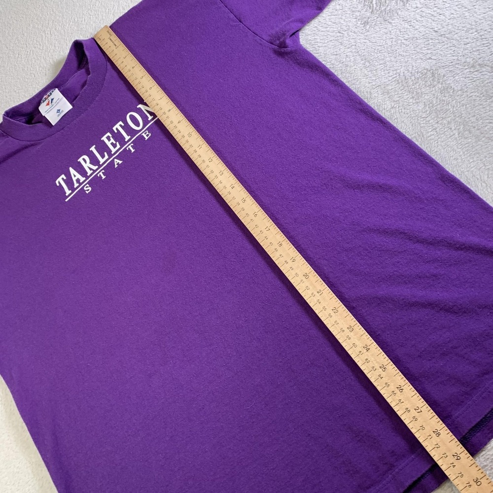 Vintage Tarleton State Shirt Mens Large Purple College Graphic Jerzees USA 90s - Picture 6 of 8